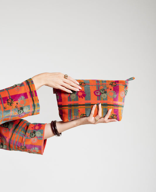 Wash Bag Velvet - Dundee orange