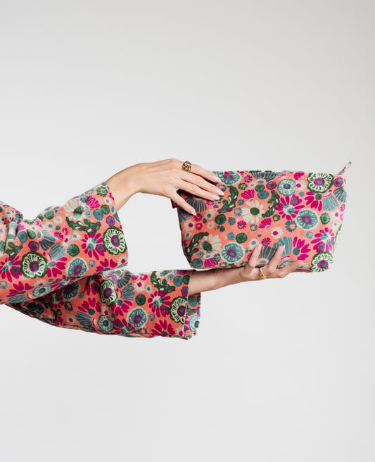 Wash Bag Velvet - Molly coral