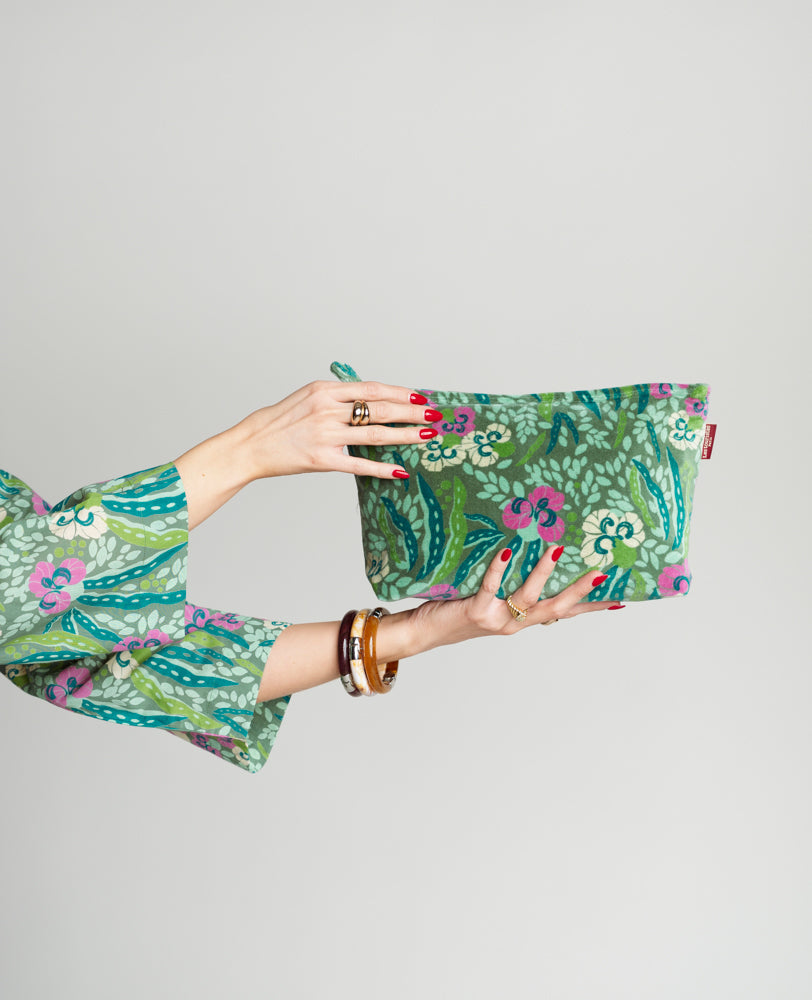 Trousse de toilette Velours - Allegria green