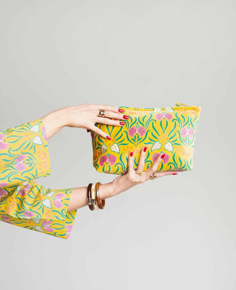 Trousse de toilette Velours - Muguet yellow