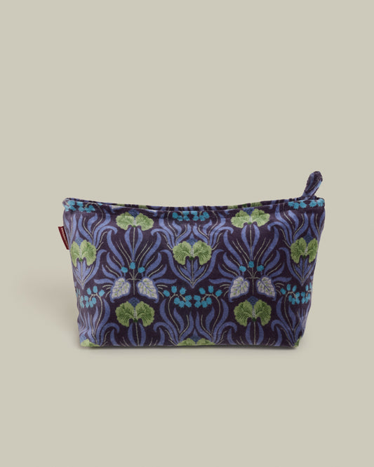 Velvet Wash Bag, Muguet Blue Print