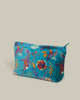 Velvet Wash Bag, Birdy Teal Print