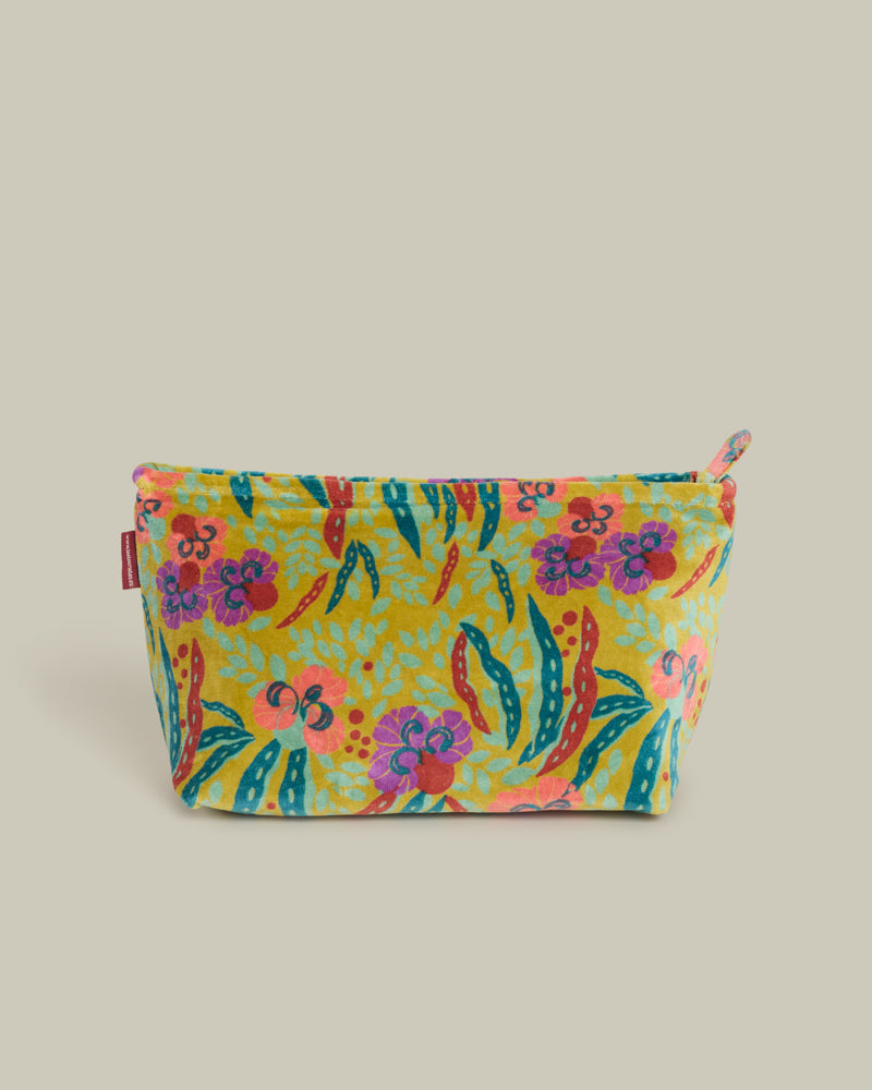 Velvet Wash Bag, Allegria Gold Print