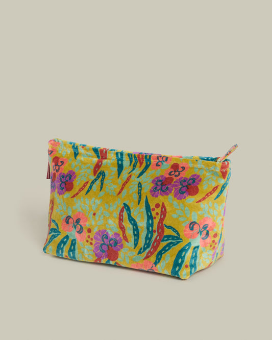 Velvet Wash Bag, Allegria Gold Print