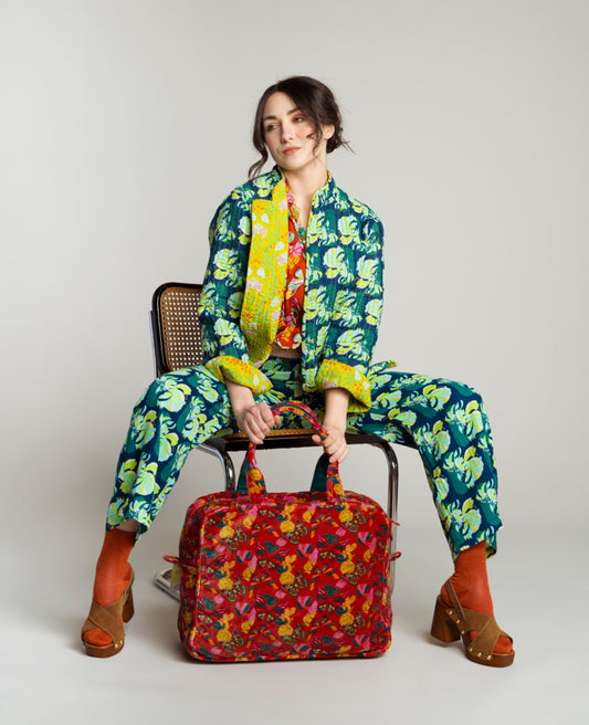 Sac weekend Velours - Holy red clay