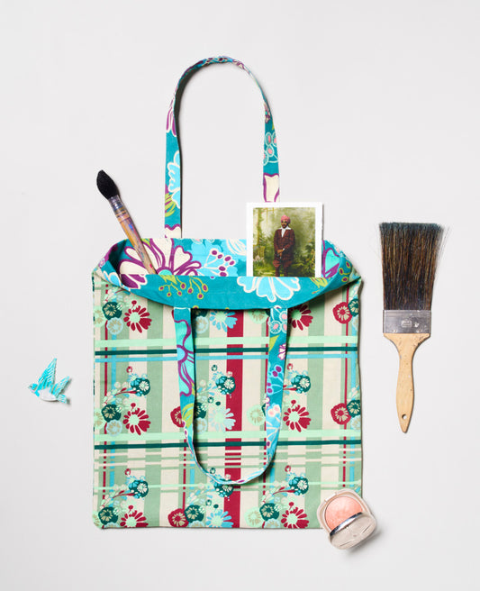 Totebag réversible - Cosmos Teal/Dundee Sauge