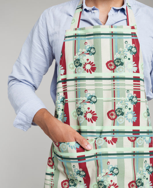 Chef's Apron - Dundee sauge/molly burgundy