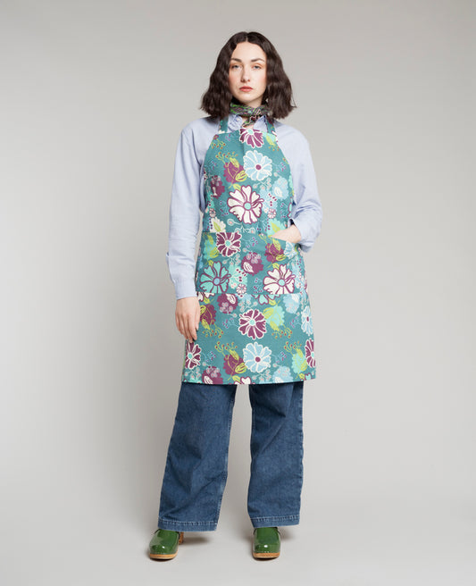Chef's Apron - Cosmos teal/iris gold