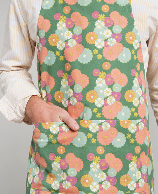 Chef's Apron - Mellow green/iris gold