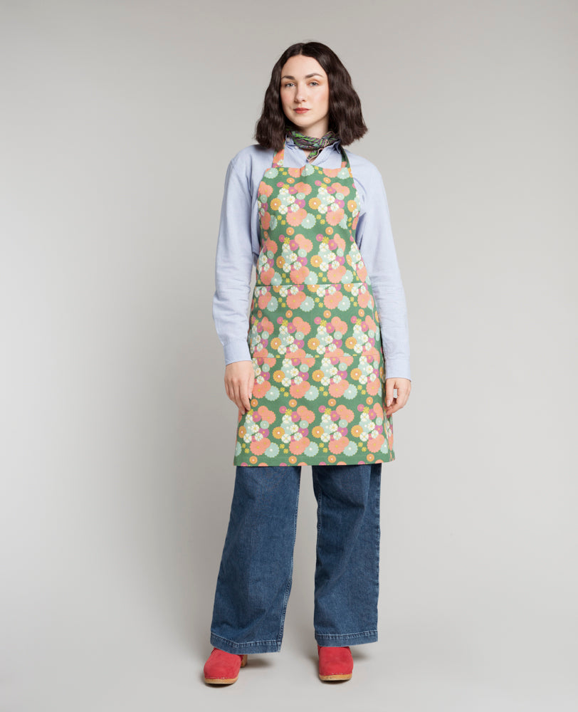 Chef's Apron - Mellow green/iris gold