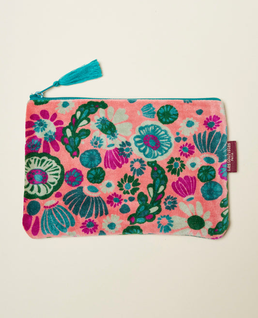 Medium Pouch Velvet - Molly coral