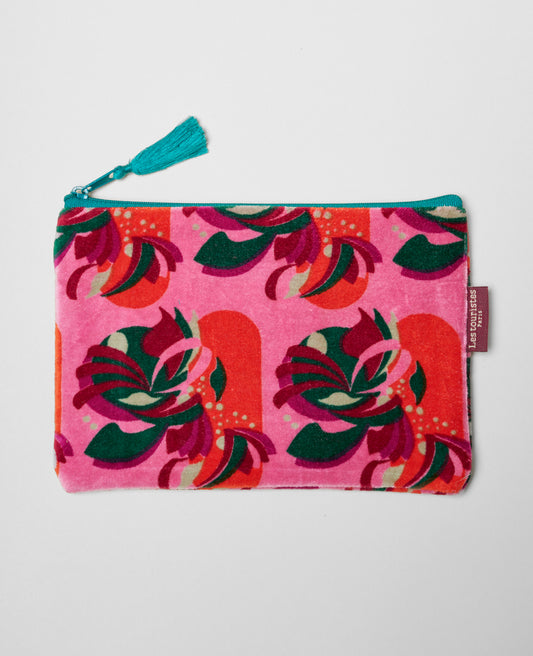Medium Pouch Velvet - Split pink