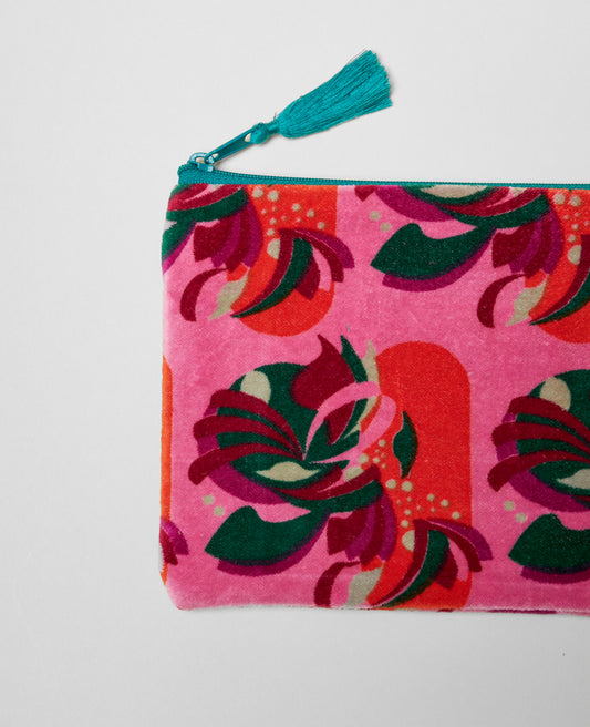 Medium Pouch Velvet - Split pink