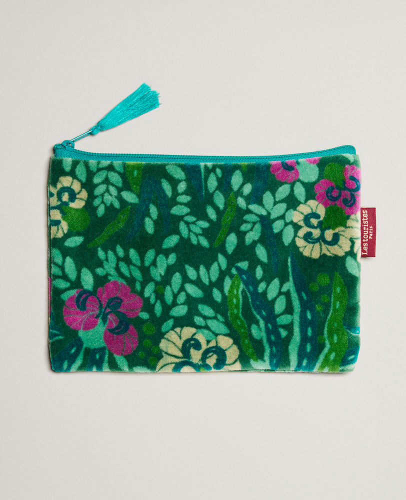 Pochette moyenne Velours - Allegria green