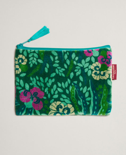 Pochette moyenne Velours - Allegria green