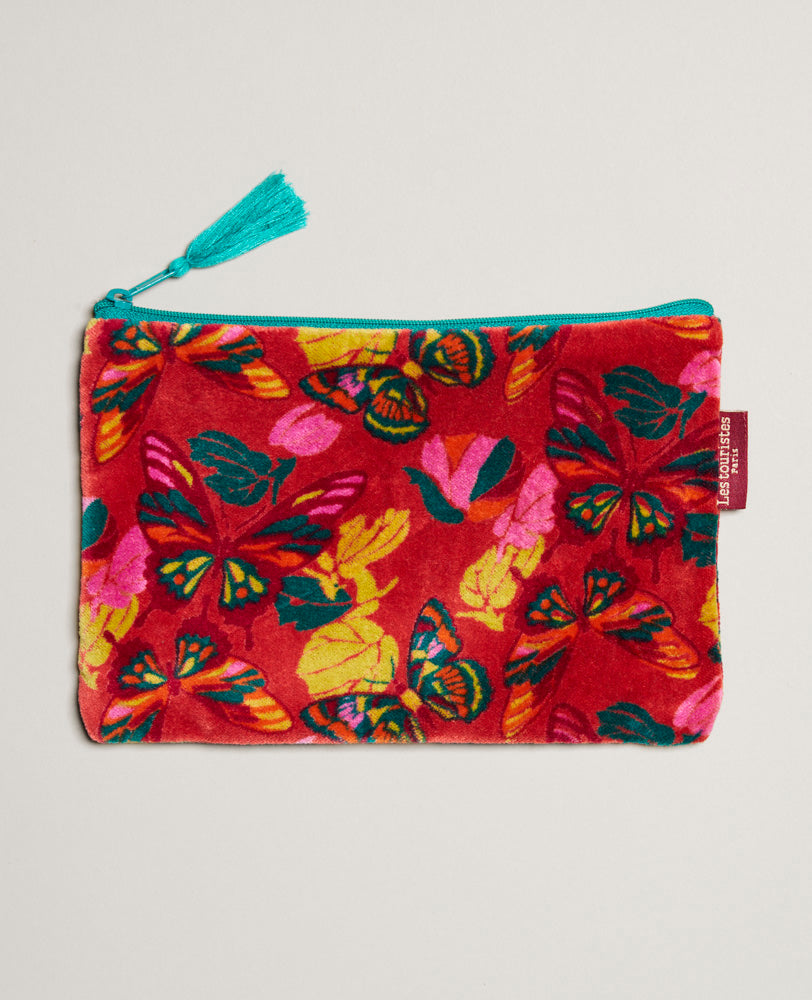Medium Pouch Velvet - Holy red clay