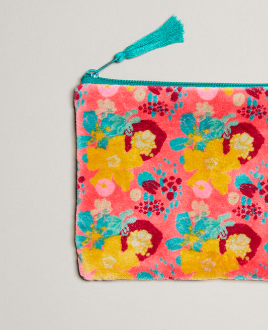 Pochette moyenne Velours - Mackintosh coral
