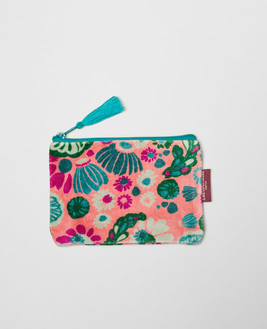 Small Pouch Velvet - Molly coral