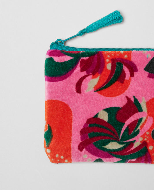 Small Pouch Velvet - Split pink