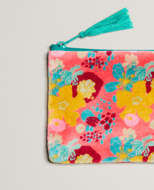 Small Pouch Velvet - Mackintosh coral