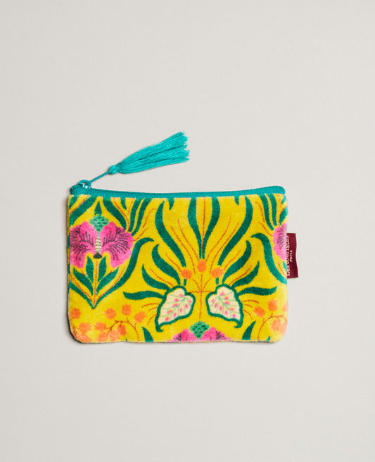 Small Pouch Velvet - Muguet yellow
