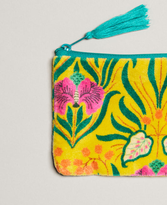 Small Pouch Velvet - Muguet yellow