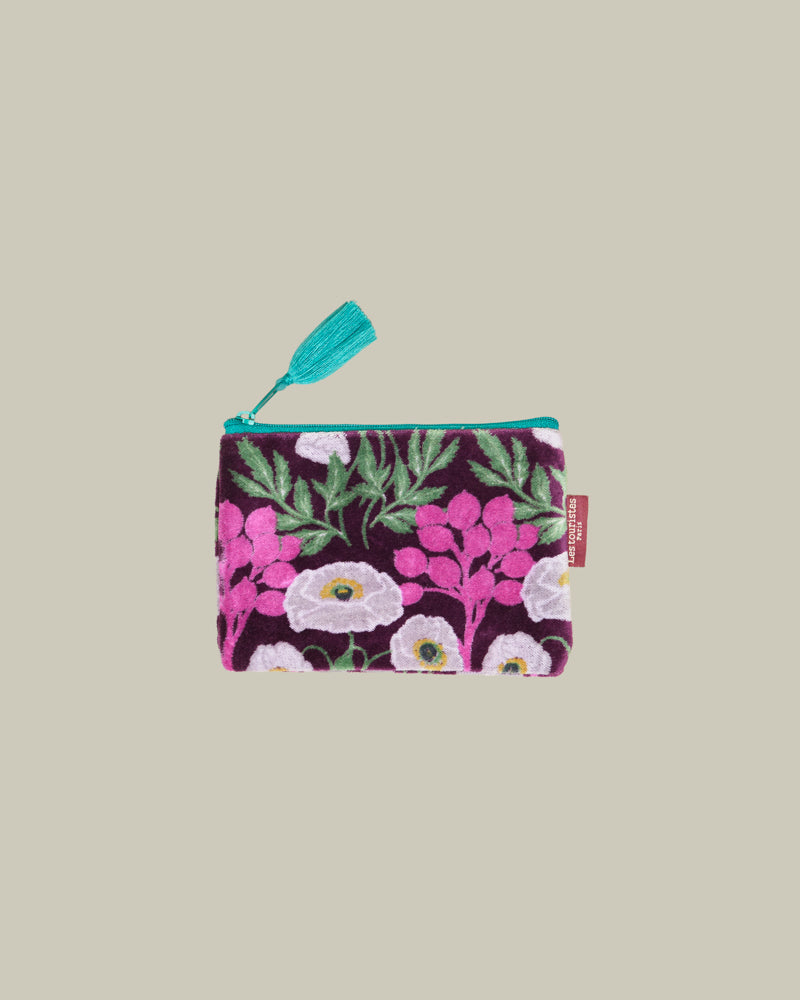 Velvet Card Holder & Coin Purse, Poppy Fig Print