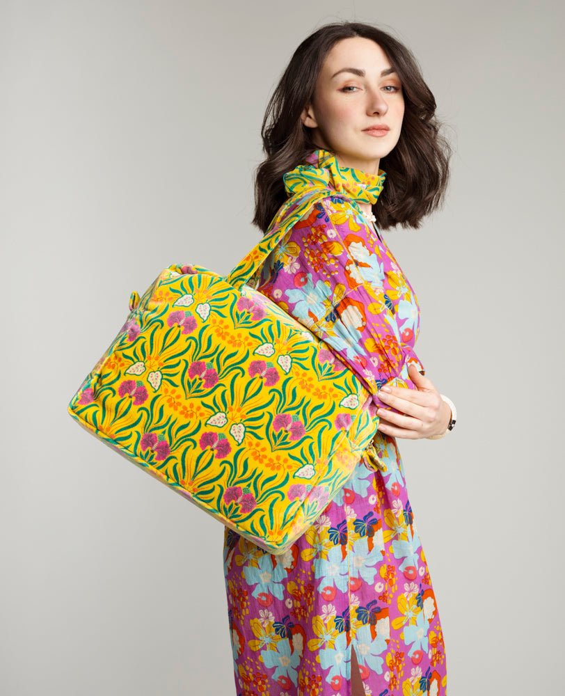 Sac à main Velours - Muguet yellow