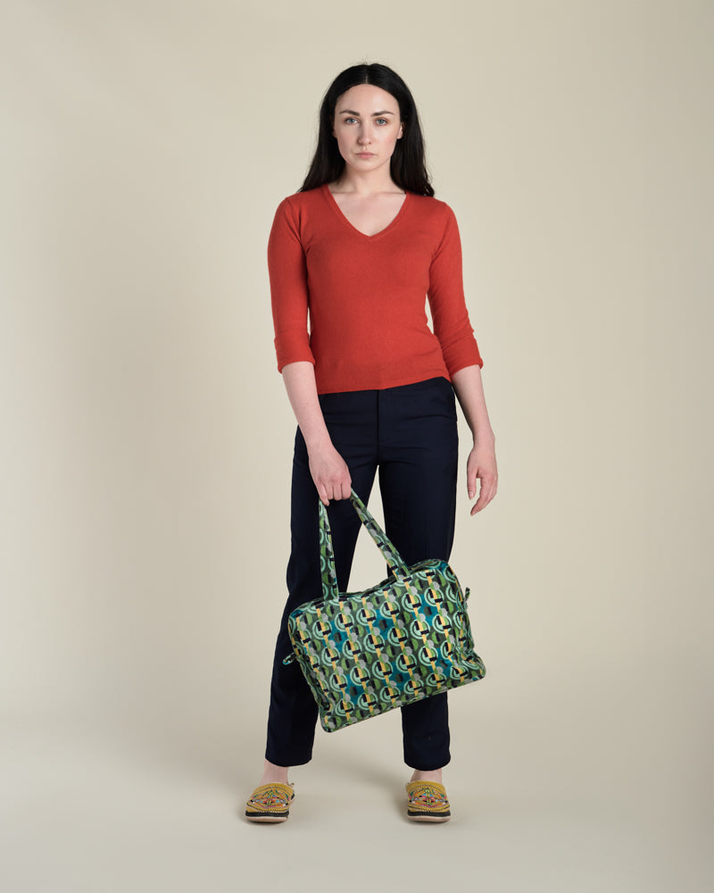 Velvet Handbag, Sonia Moss Print