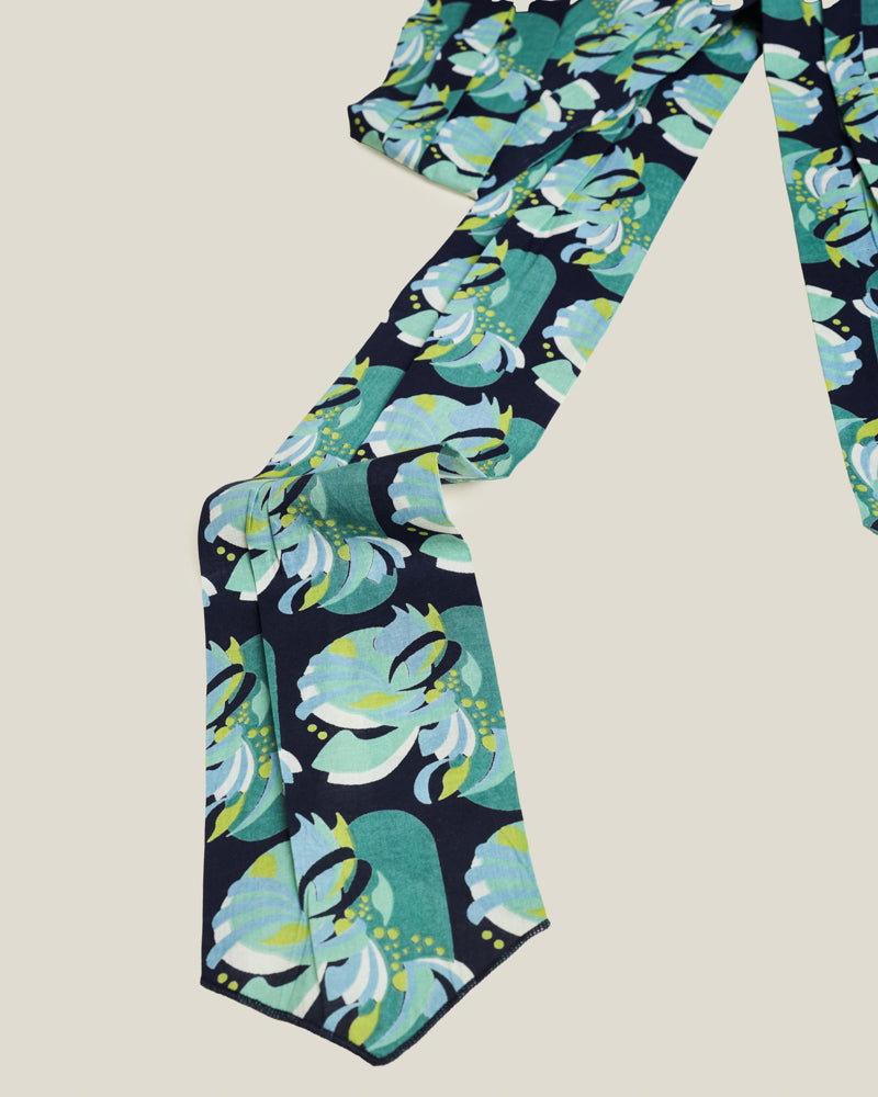 Cotton Headband, Split Navy Print