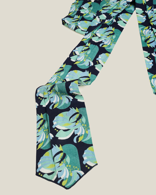 Cotton Headband, Split Navy Print