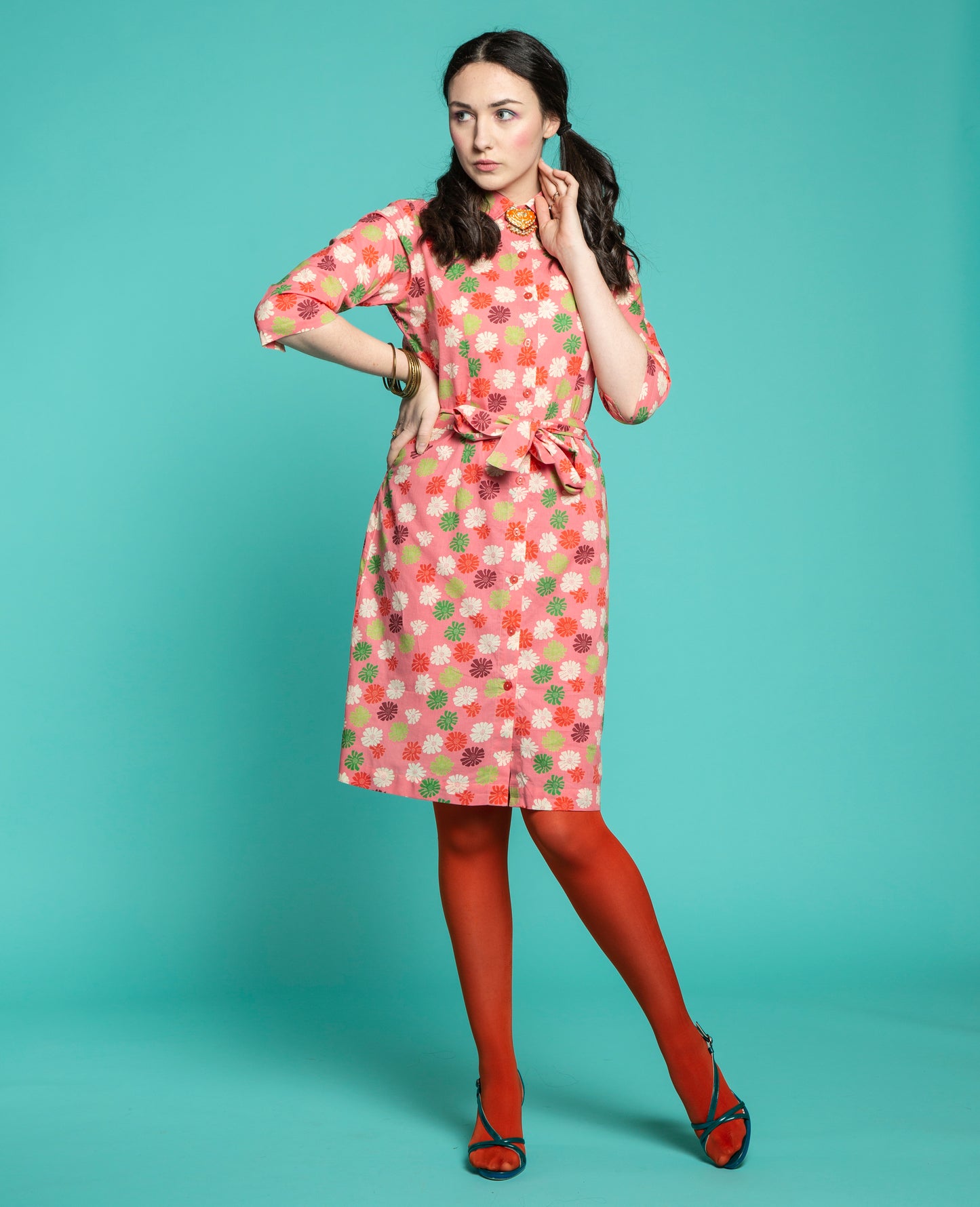 Short Shirt Dress (size 1) - Burmese coral