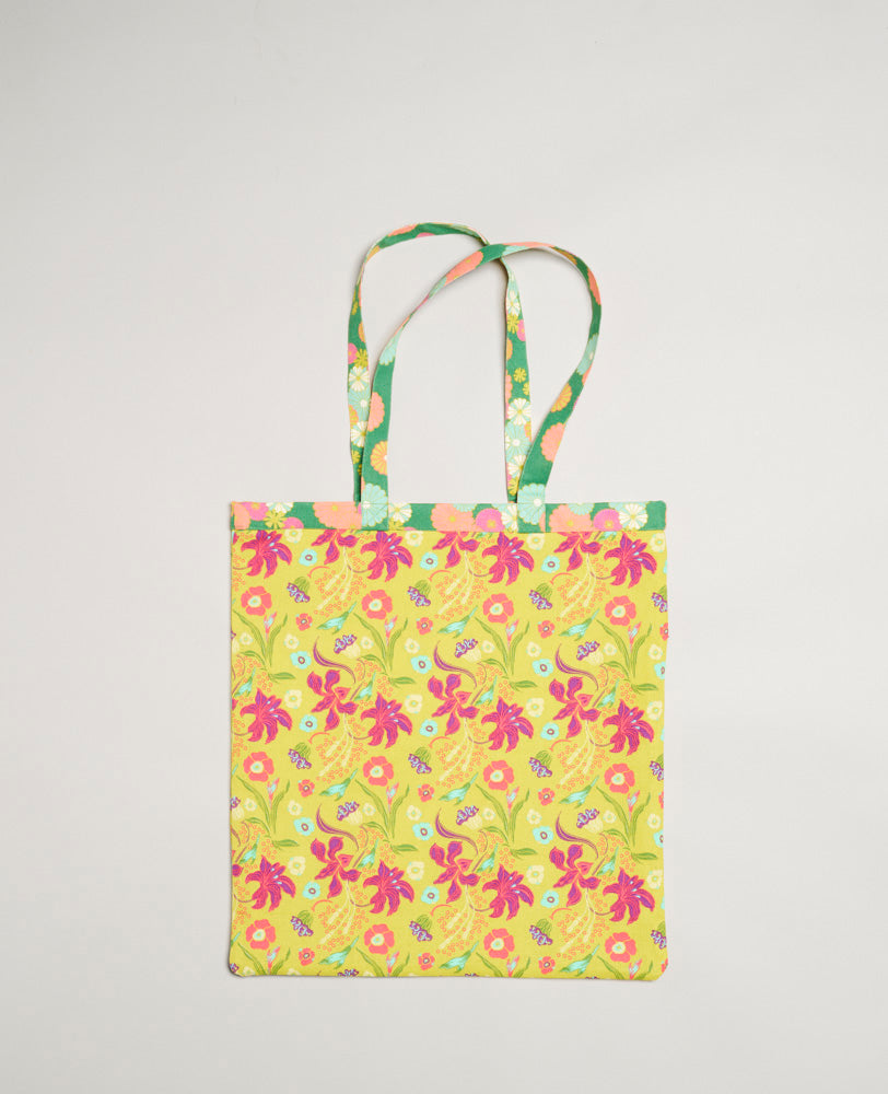 Totebag réversible - Mellow Green/Iris Gold