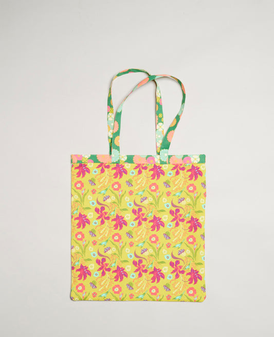 Totebag réversible - Mellow Green/Iris Gold