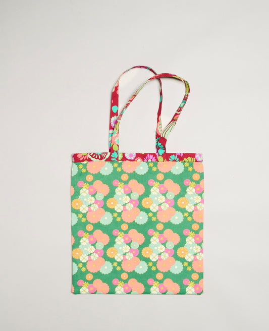 Totebag réversible - Molly Burgundy/Mellow Green