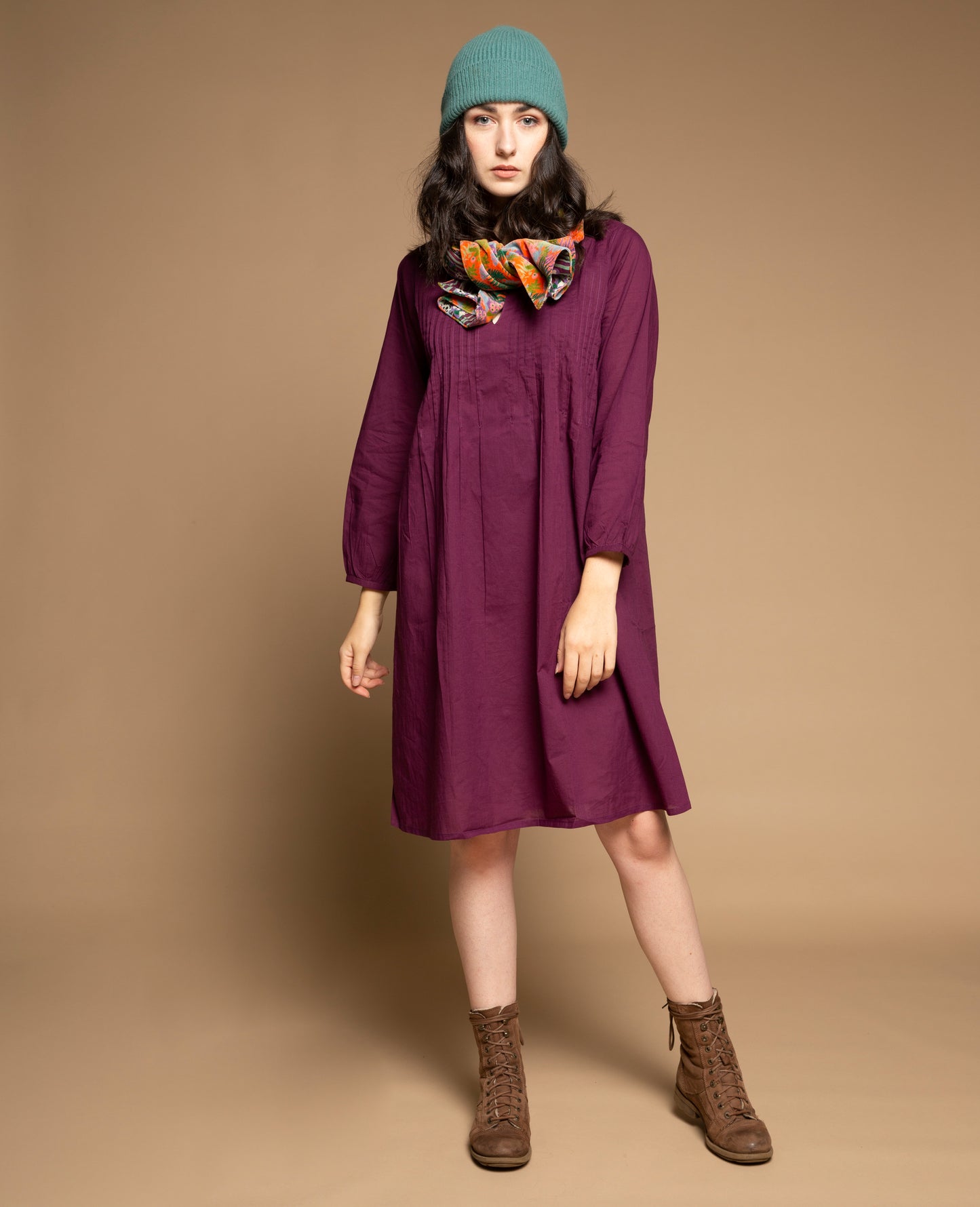 Short Tunic Dress - Plain fig