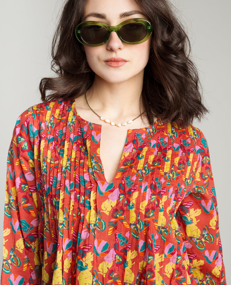 Long Tunic Dress - Holy red clay