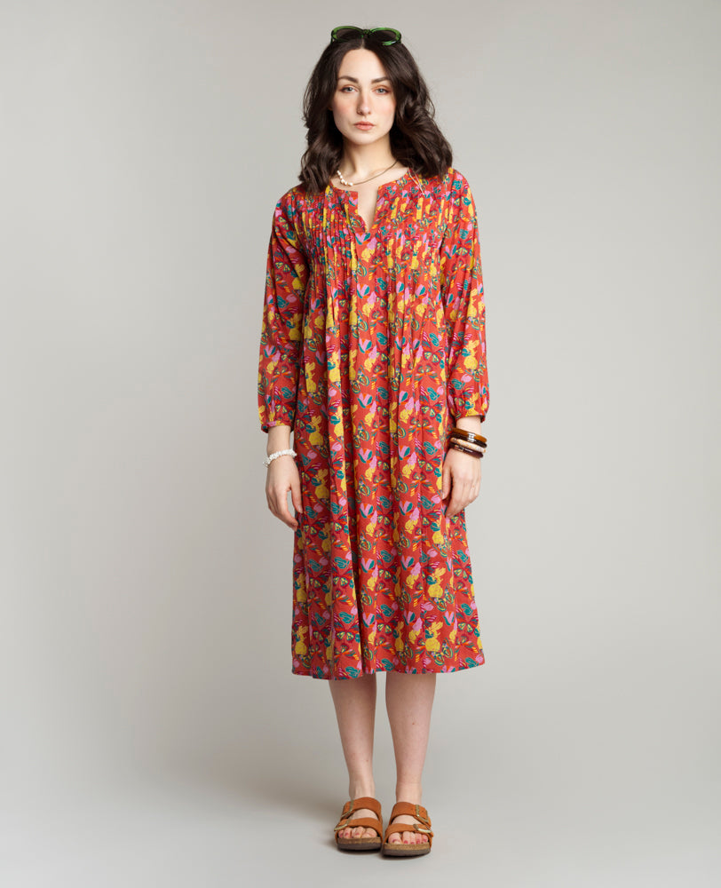 Long Tunic Dress - Holy red clay