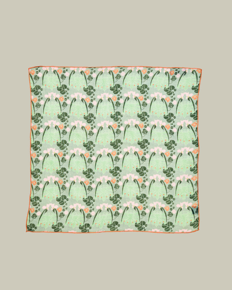 Square Scarf, William Sage Green Print