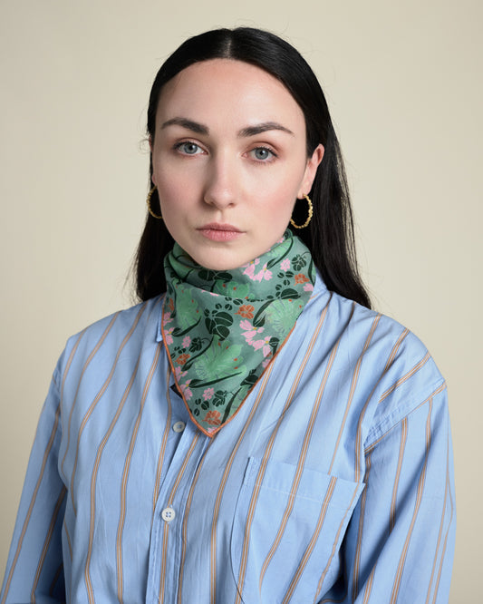 Square Scarf, William Sage Green Print