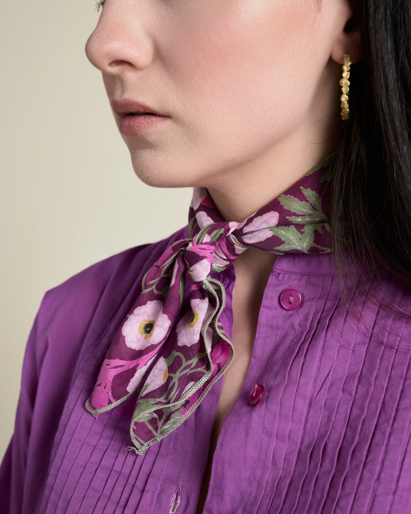 Square Scarf, Poppy Fig Print
