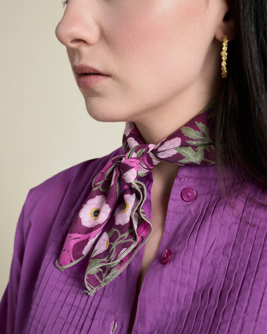 Square Scarf, Poppy Fig Print