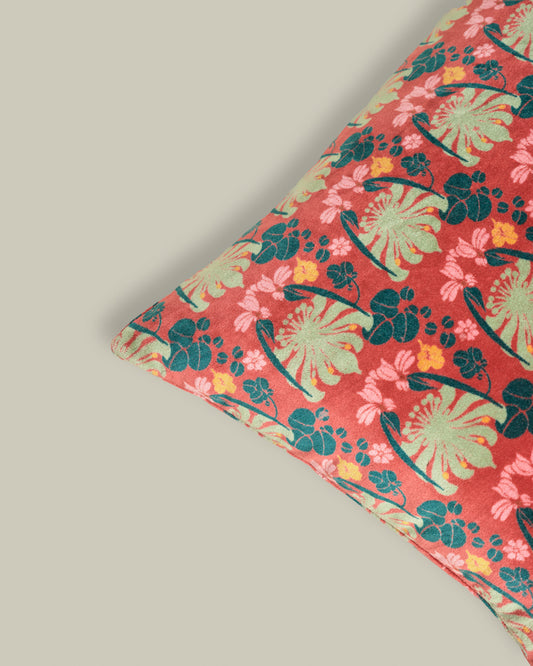 Rectangular Velvet Cushion, William Brick Print