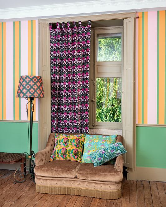Velvet Curtain, Poppy Fig Print
