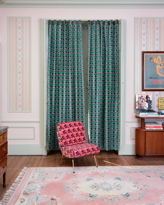 Velvet Curtain, William Sage Green Print