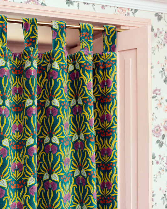 Velvet Curtain, Muguet Bayou Print