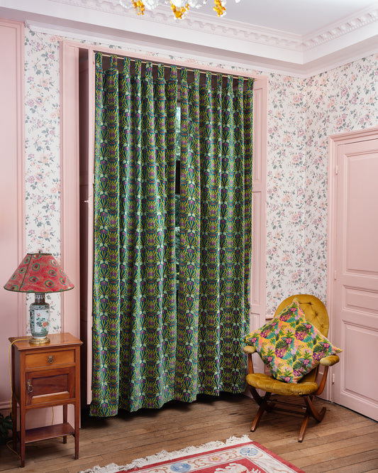 Velvet Curtain, Muguet Bayou Print