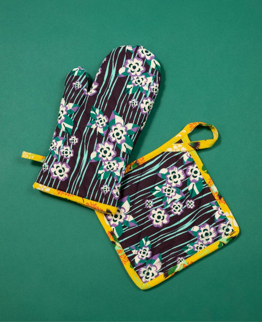 Oven Glove and Potholder - Biba fig