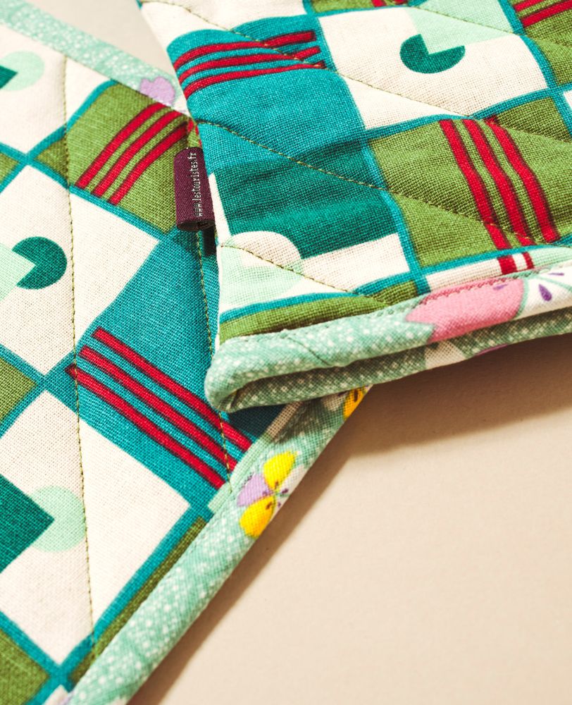 Oven Glove and Potholder - Aberdeen emeraude