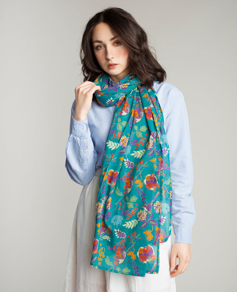 Stole - Birdy teal